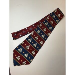 Tommy Hilfiger Necktie Nautical Sailboat Star Pattern Men's‎ Tie